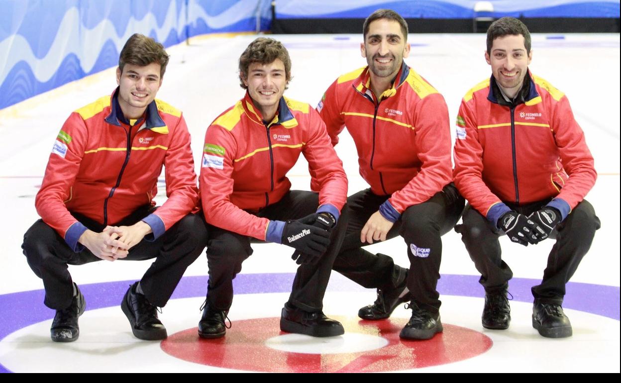 Edu de Paz, junto al resto de compañeros del equipo español.