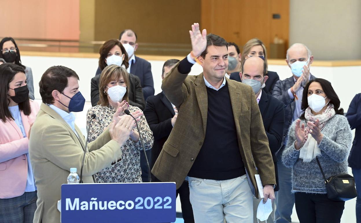 Alfonso Fernández Mañueco clausura el acto de presentación de candidatos del Partido Popular de Castilla y León. 