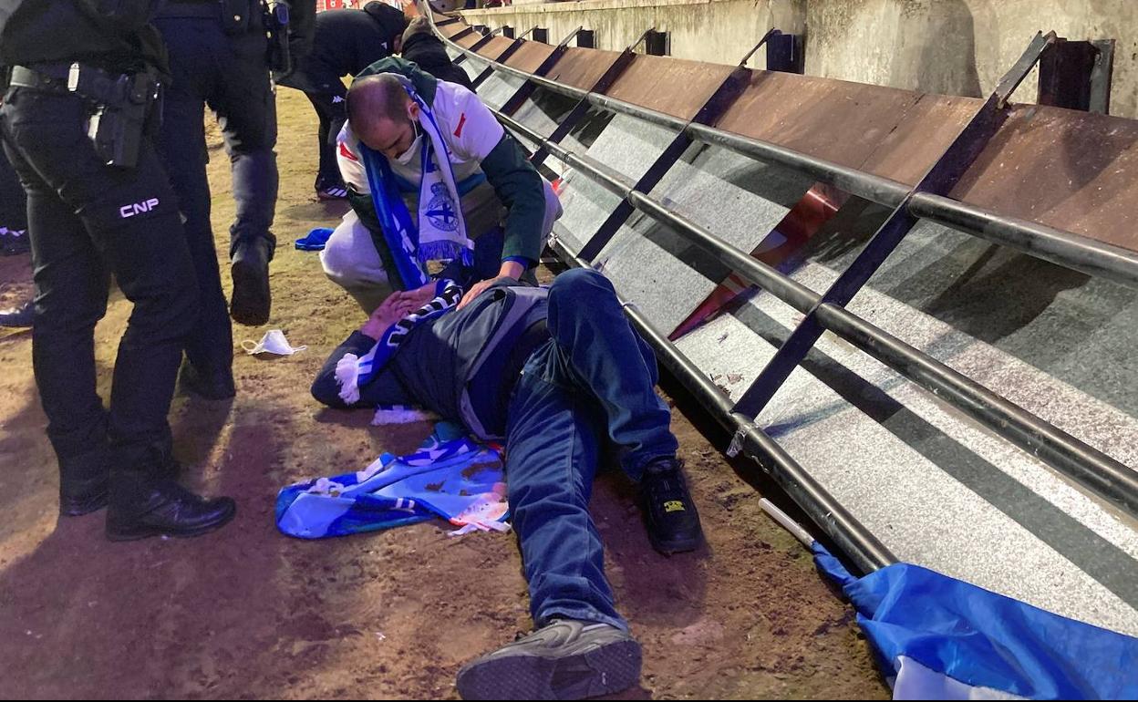 Imagen de uno de los heridos en el Ruta de la Plata de Zamora. 