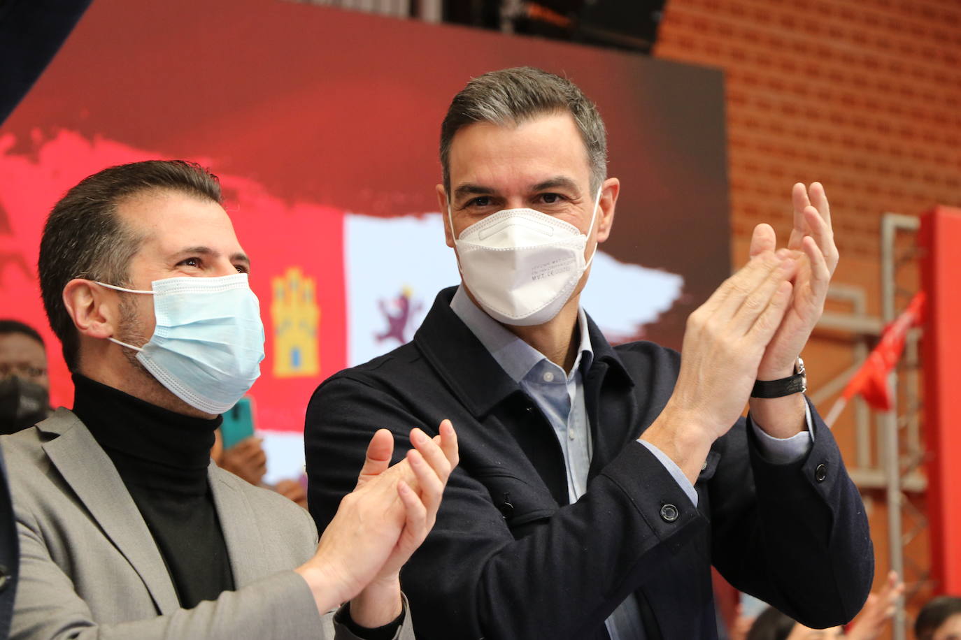 Acto electoral en León del candidato del PSOE a la Presidencia de la Junta, Luis Tudanca; el expresidente José Luis Rodríguez Zapatero y del presidente y secretario general del PSOE, Pedro Sánchez.