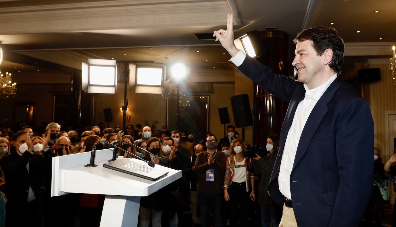 Alfonso Fernández Mañueco celebra su victoria en las elecciones de Castilla y León