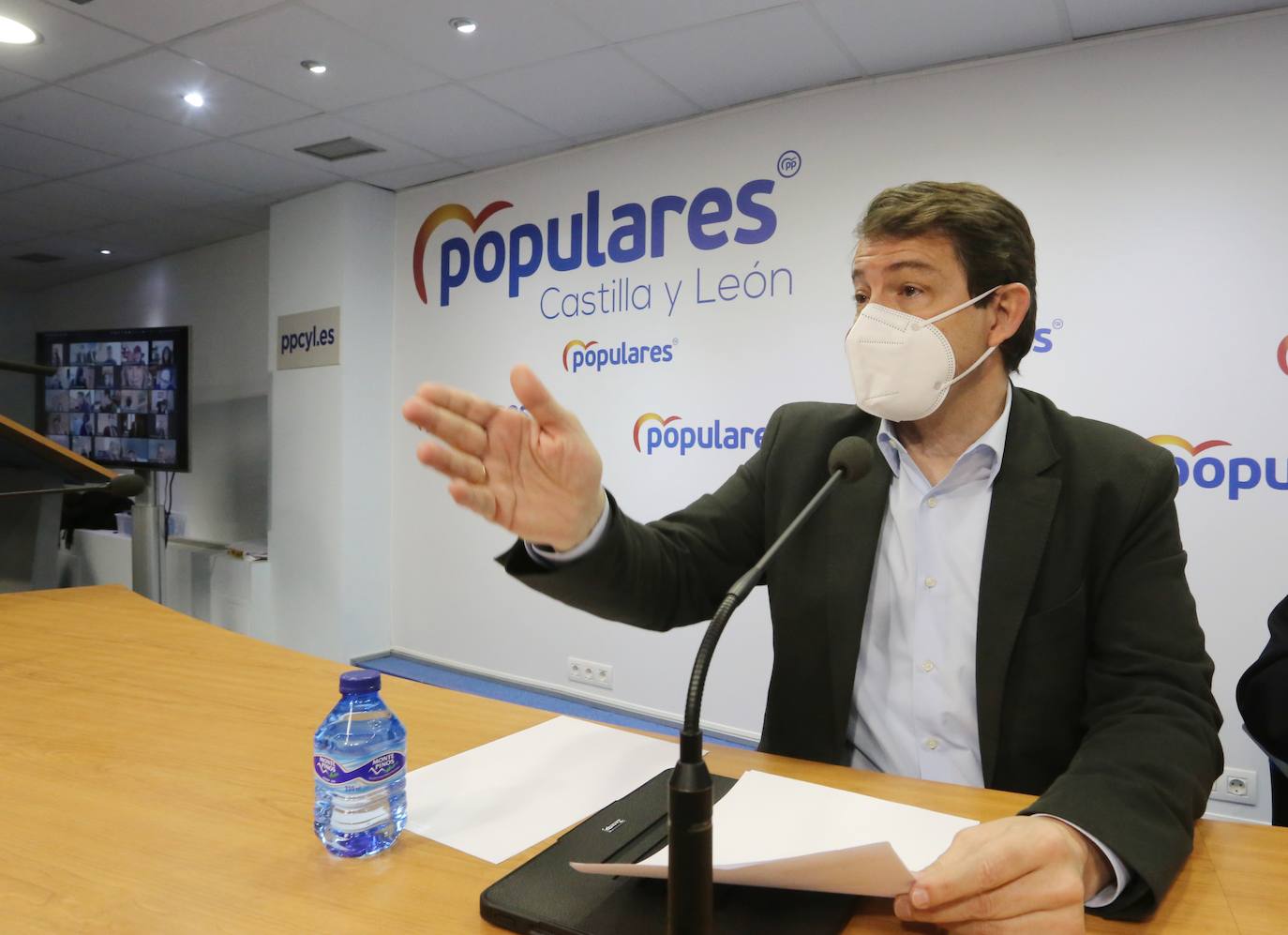 El presidente del PP de Castilla y León, Alfonso Fernández Mañueco, clausura la junta directiva autonómica del Partido Popular de Castilla y León. 