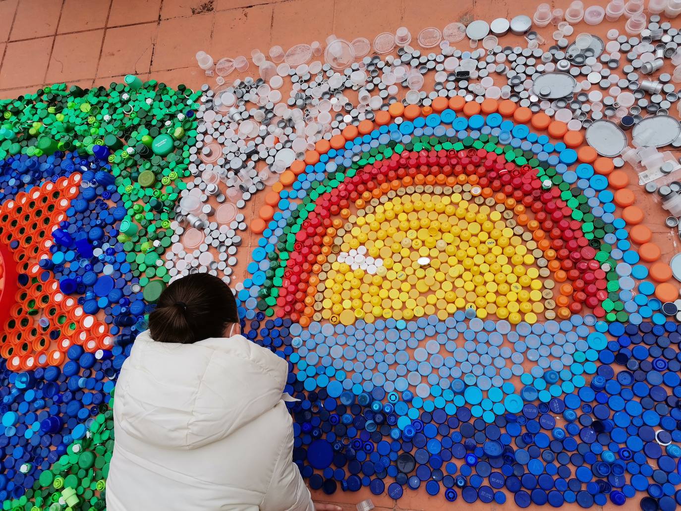 Proyecto artístico de reciclaje en Maristas San José.