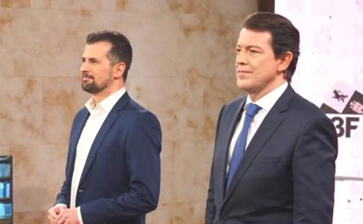 Tudanca y Mañueco, en el primer debate de las elecciones. 