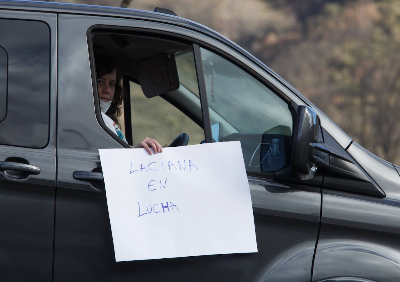 Primera etapa de la marcha en defensa de la sanidad pública Laciana-Bierzo (Villablino-Ponferrada).