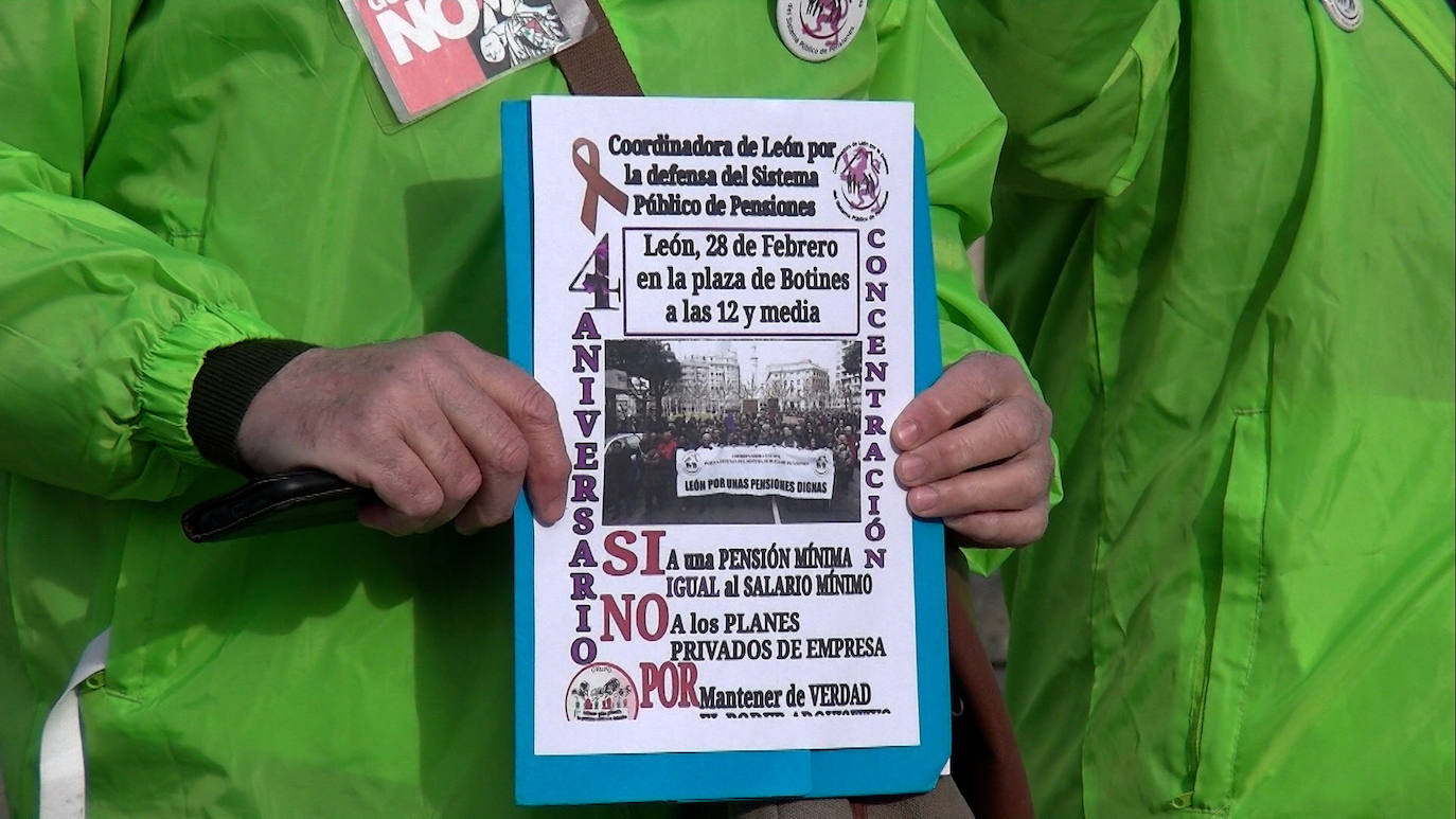 El lunes 28 de febrero a las 12.00 se reunirán en la explanada de Botines para seguir reivindicandoque las pensiones mínimas se igualen al salario mínimo y detener el proceso de privatización del sistema público de pensiones.