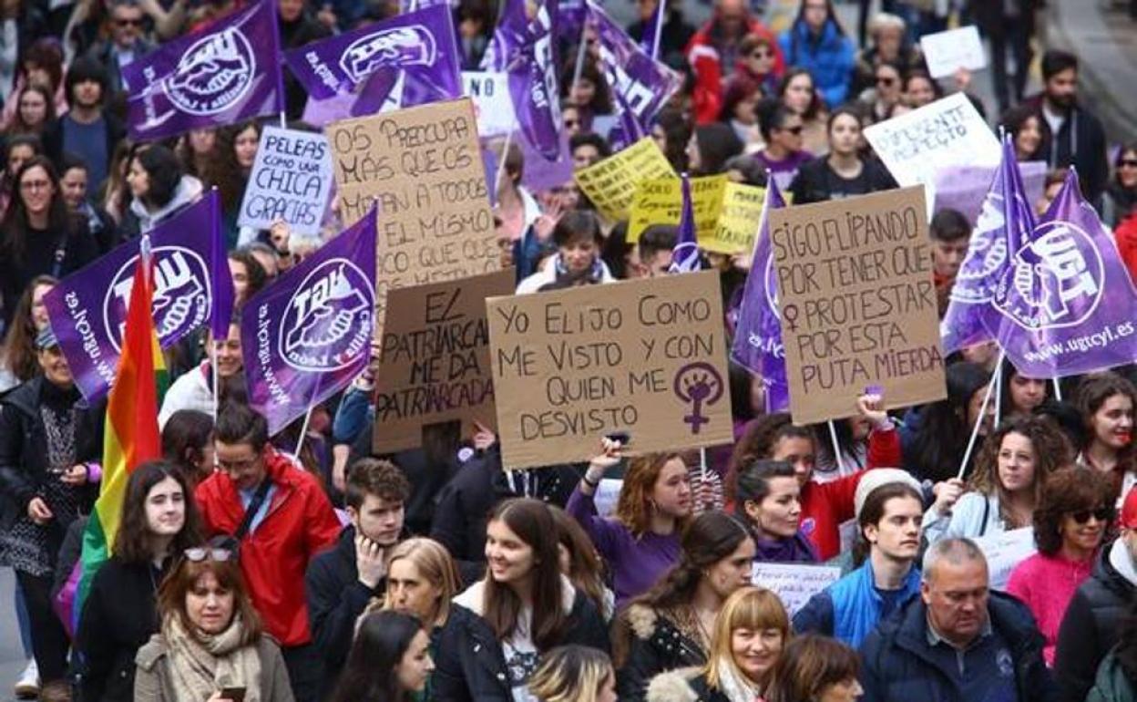 Imagen de la manifestación del 8M en Ponferrada en 2019.