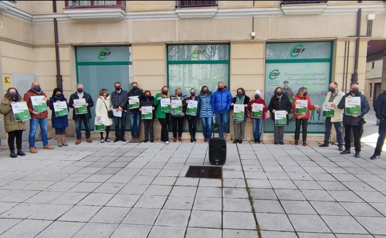 Concentración del sindicato en León.