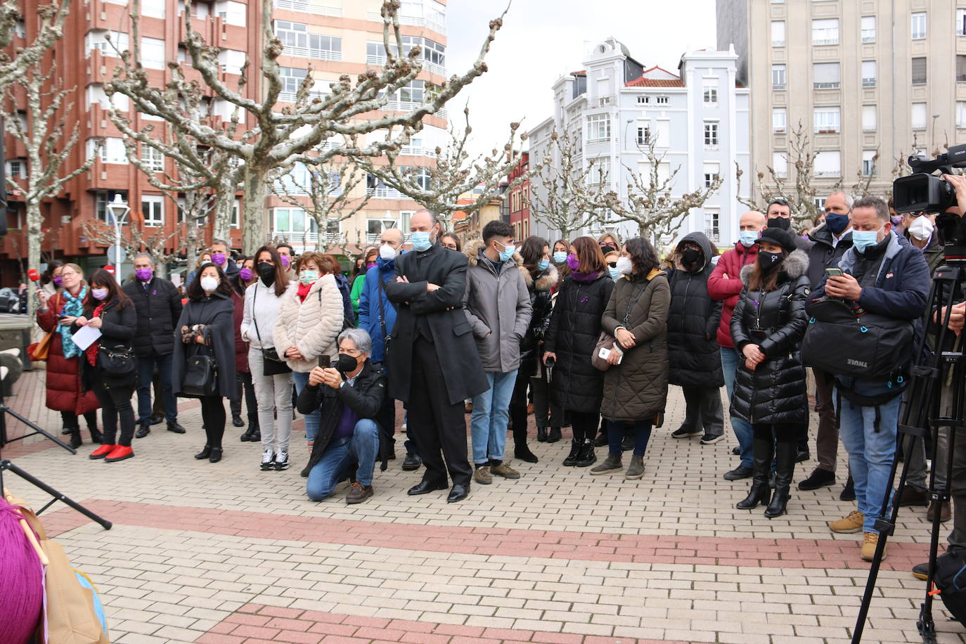 Actos del Día Internacional de la Mujer en la plaza de la Inmaculada de León. 