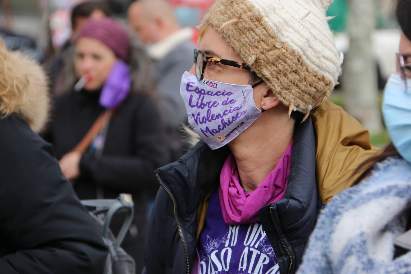 Actos del Día Internacional de la Mujer en la plaza de la Inmaculada de León. 