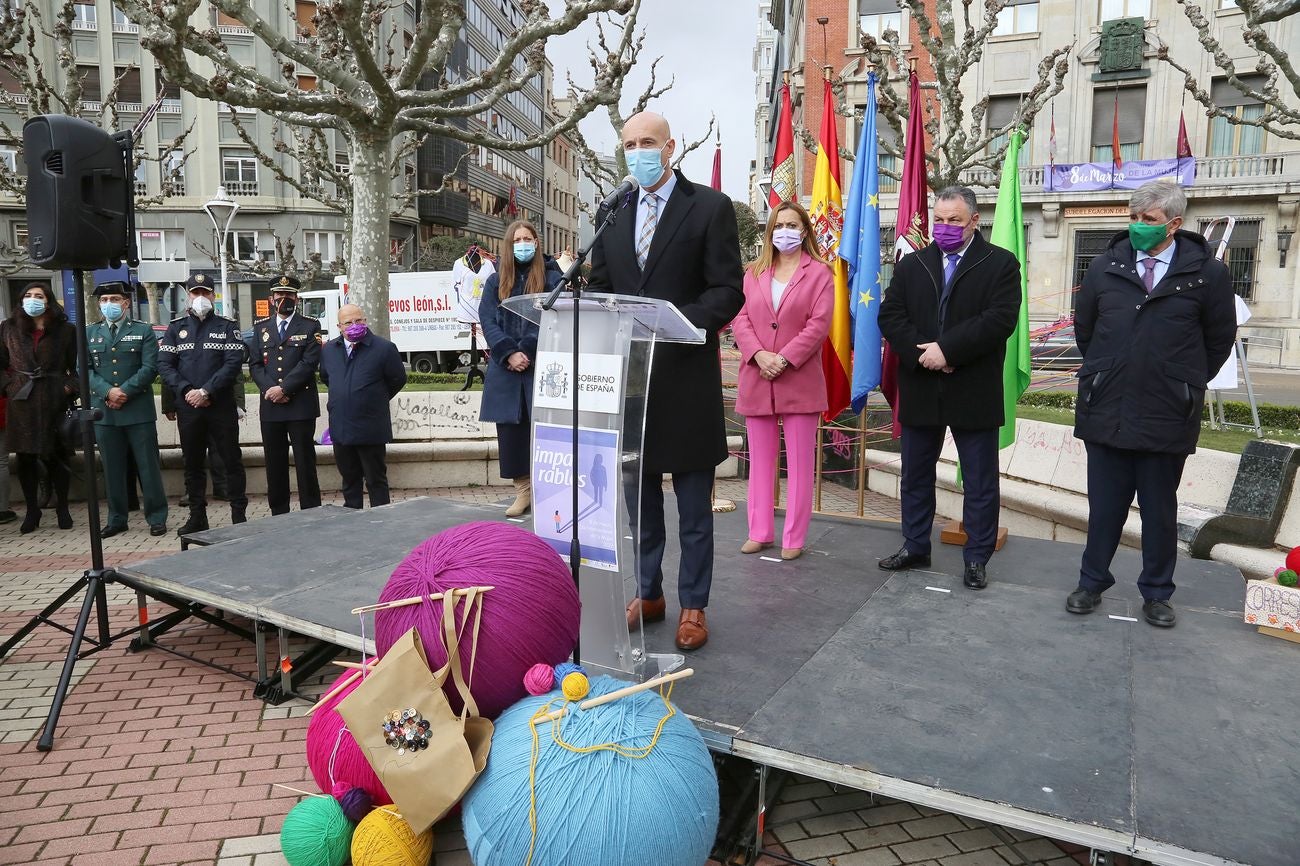 Actos del Día Internacional de la Mujer en la plaza de la Inmaculada de León. 