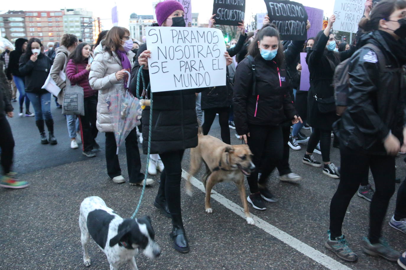 Las calles de la capital se han teñido de violeta en la manifestación reivindicativa del Día Internacional de la Mujer.