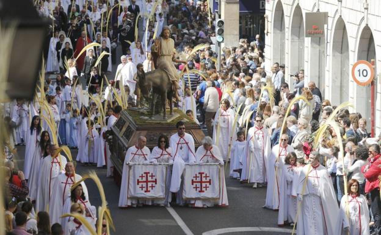 Procesion de La Borriquilla en Palencia. 