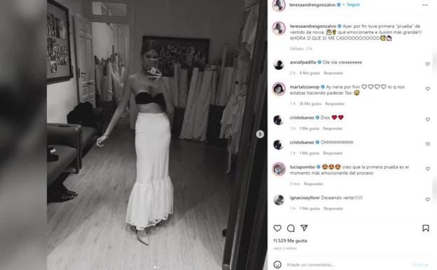 Teresa Andrés muestra en sus redes sociales los preparativos de su boda. 