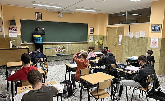 Imagen de un aula del colegio Agustinos de León. 