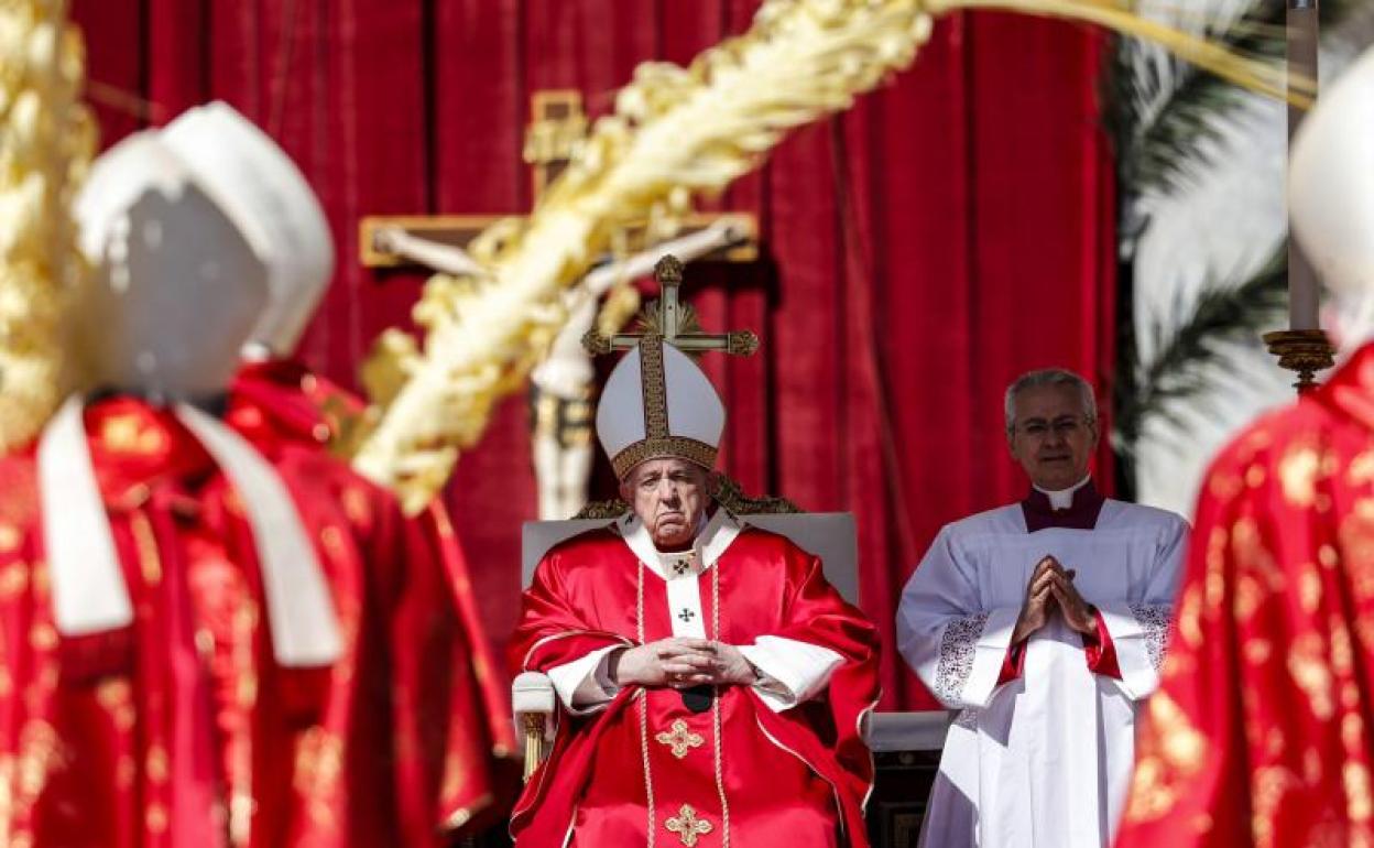 El Papa Francisco durante la celebración del Domingo de Ramos.