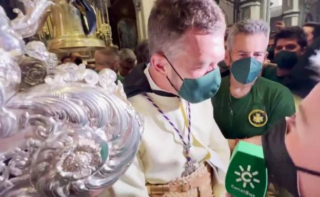 Antonio Banderas, muy emocionado en la Semana Santa de Málaga