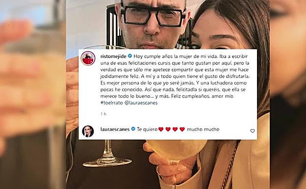 Laura Escanes cumple años y su marido la felicita por instagram.