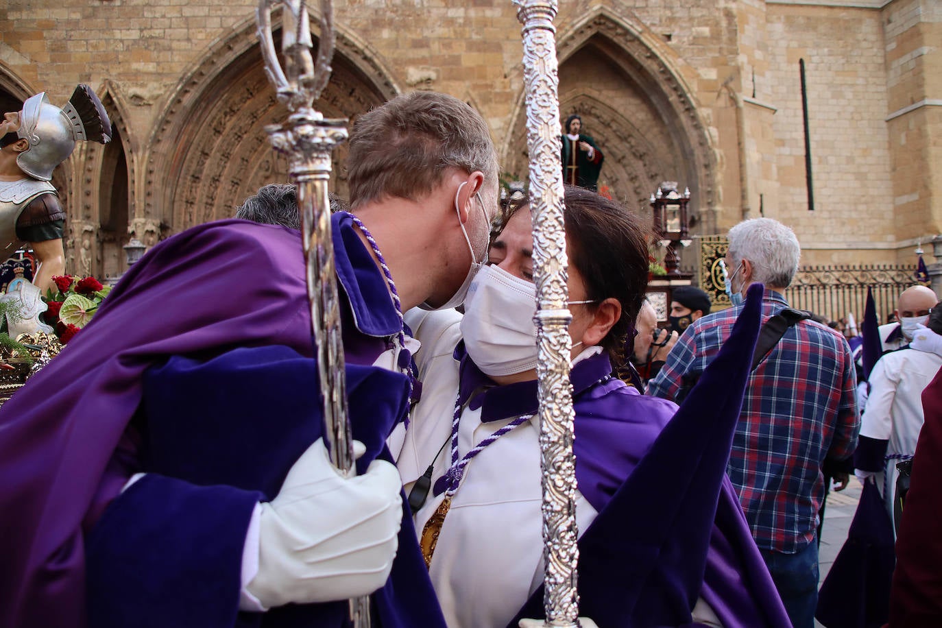 Acto de la Resurrección en la Procesión del Ecuentro de León. 