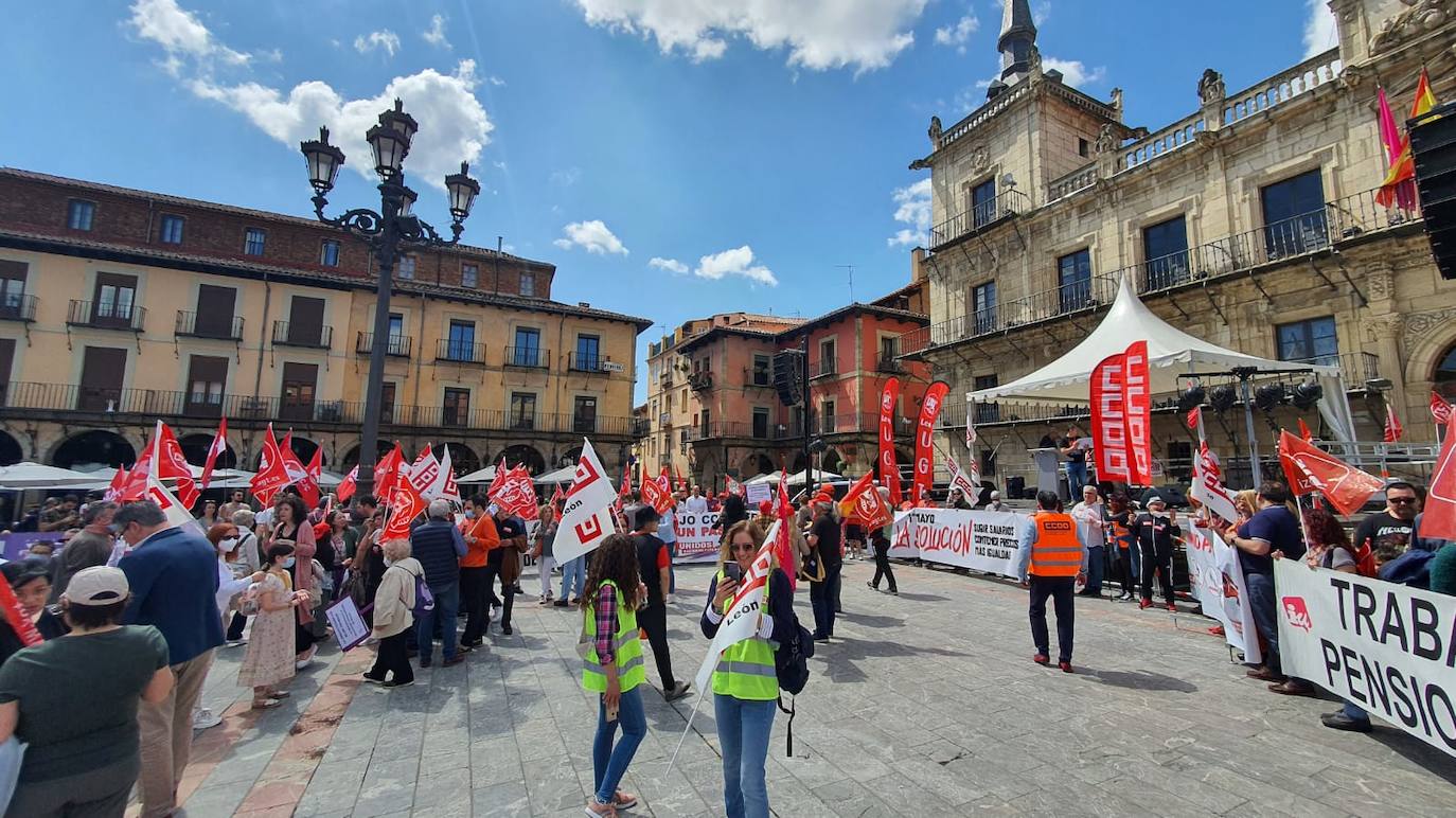 Manifestación en León con motivo del Día Internacional del Trabajo