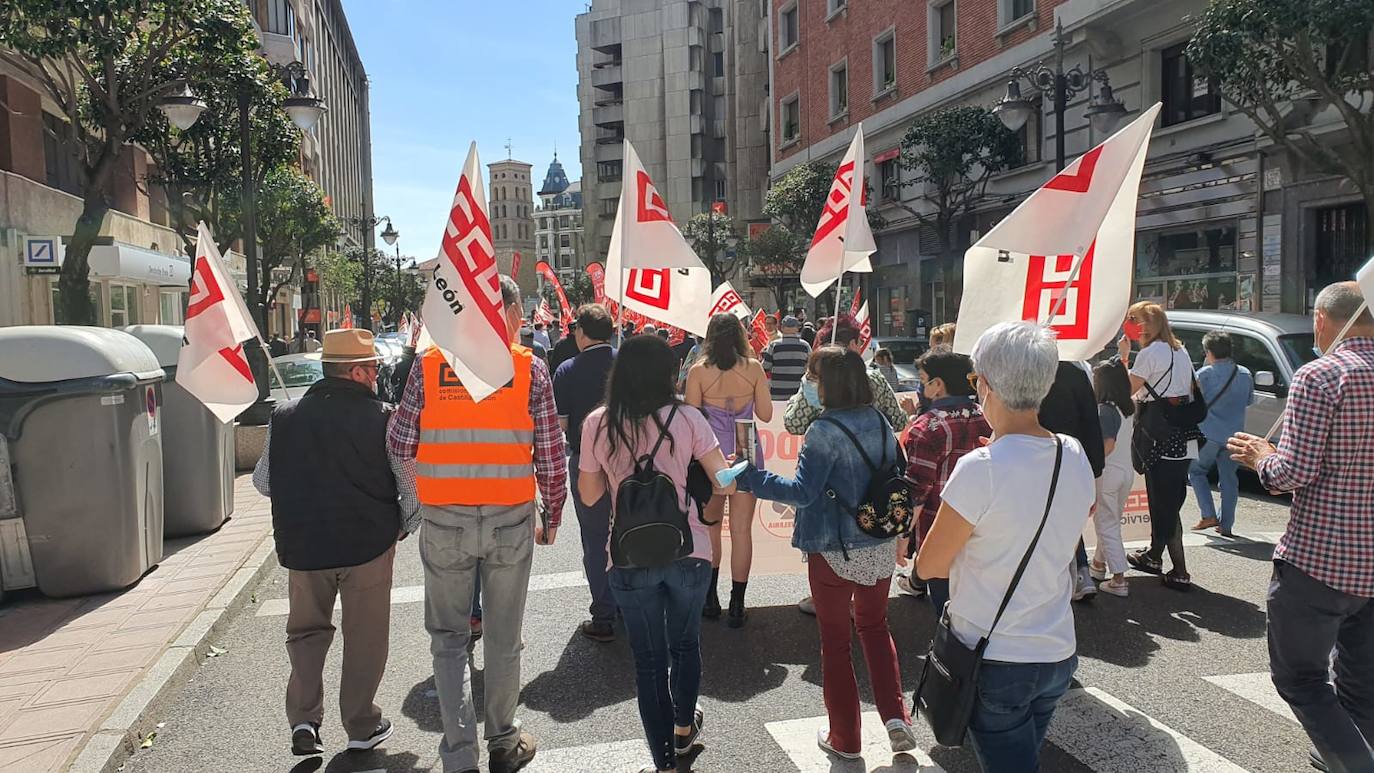 Manifestación en León con motivo del Día Internacional del Trabajo