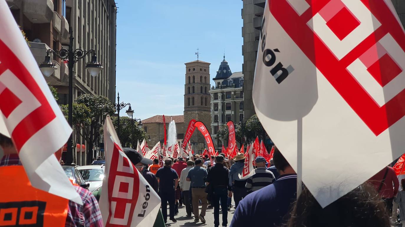 Manifestación en León con motivo del Día Internacional del Trabajo