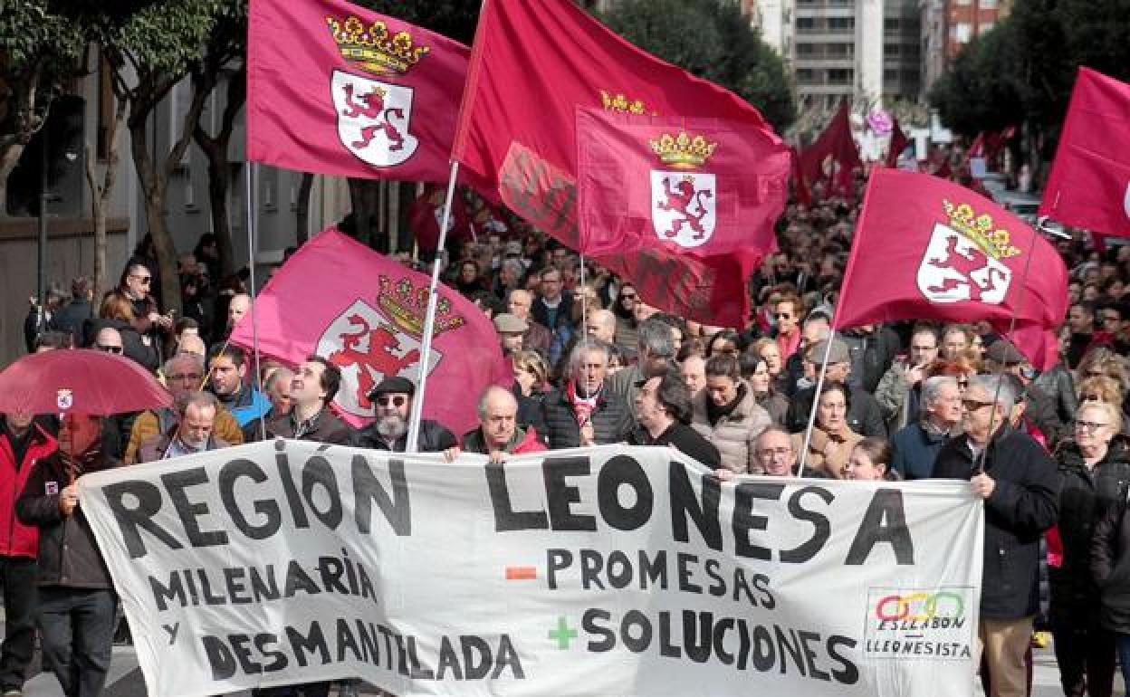 Imagen de archivo de una manifestación en León. 
