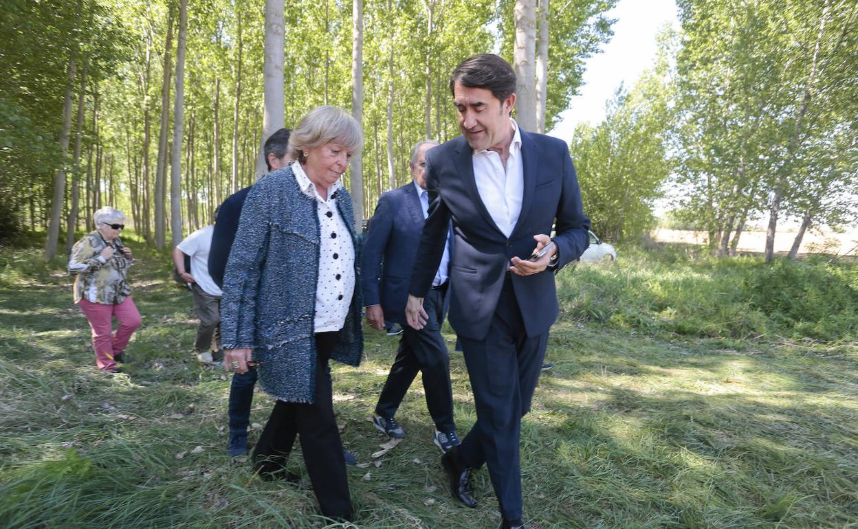 Visita a una plantación de chopos de la provincia de León, en Toral de los Guzmanes.