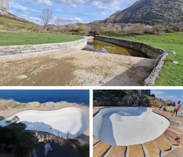 Imagen del área destinada a las piscinas naturales y los modelos de desarrollo. 