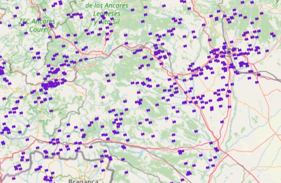 Radar de rayos sobre la provincia de León este sábado.