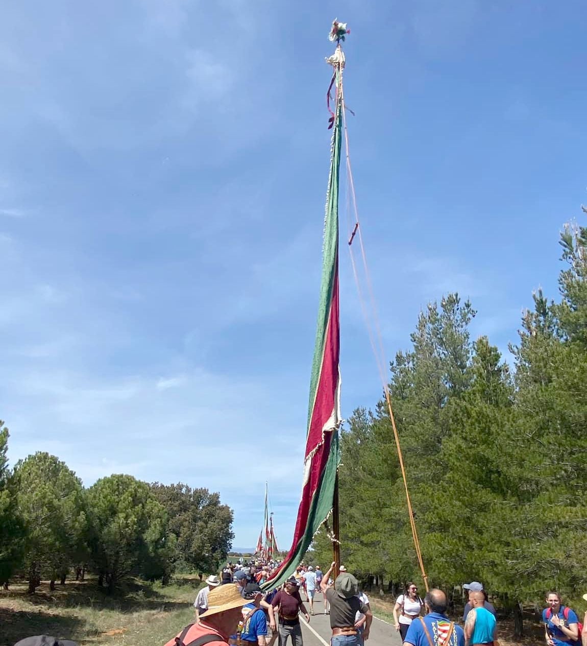 Peregrinación de la Virgen de Castrotierra a su Santuario arropada por miles de devotos y cientos de pendones 