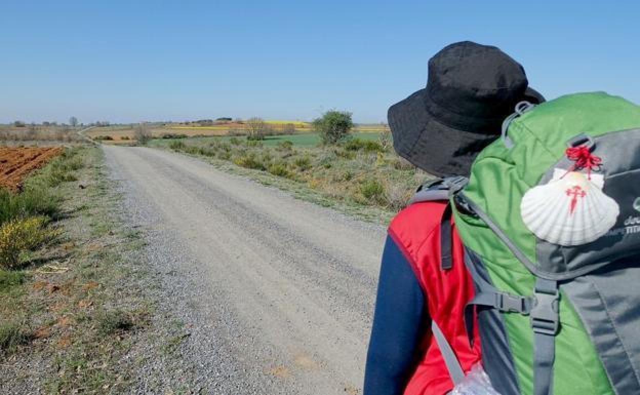 Imagen de archivo de un peregrino realizando el Camino de Santiago. 