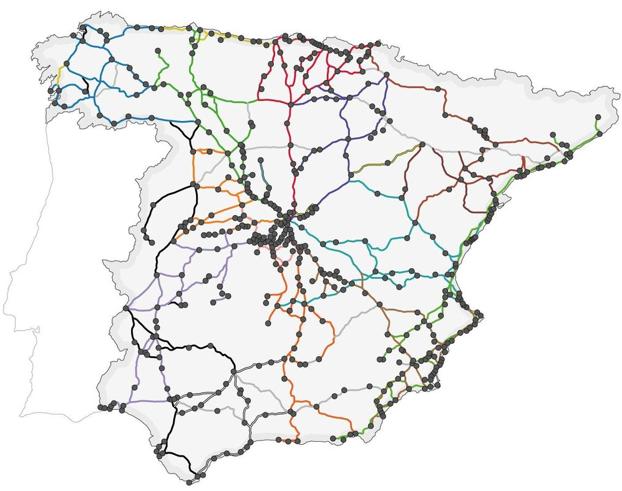 Imagen del nuevo mapa de rutas elaborado por el ministerio. 