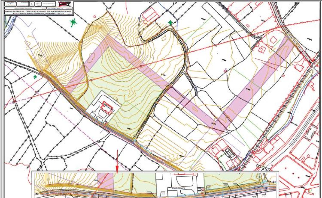 Plano del área que se necesita urbanizar para desarrollar ambos proyectos en el municipio.