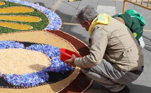 Imagen. Últimos detalles en el manto floral. 