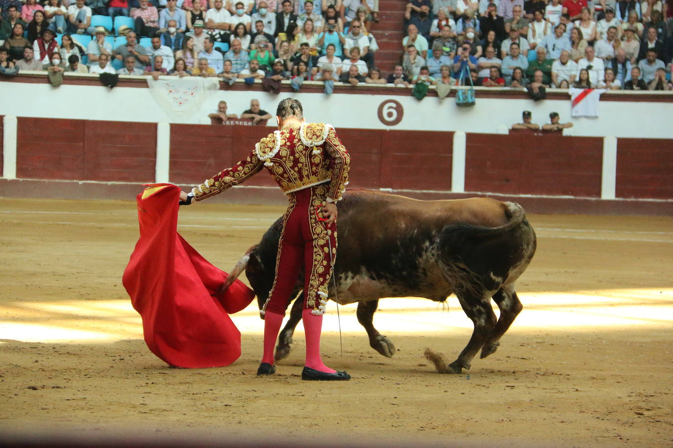 Manzanares durante un lance de la corrida