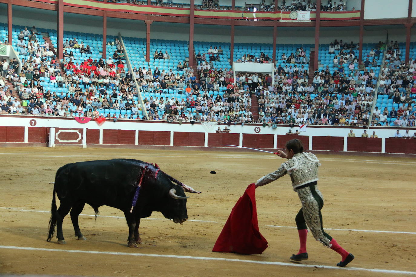 Manzanares durante un lance de la corrida