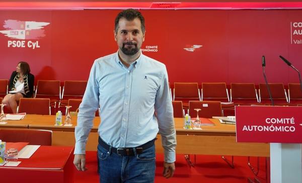 El secretario general del PSOE de Castilla y León, Luis Tudanca en Valladolid. 