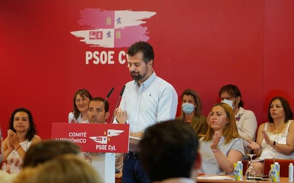 El secretario general del PSOE de Castilla y León, Luis Tudanca en Valladolid. 