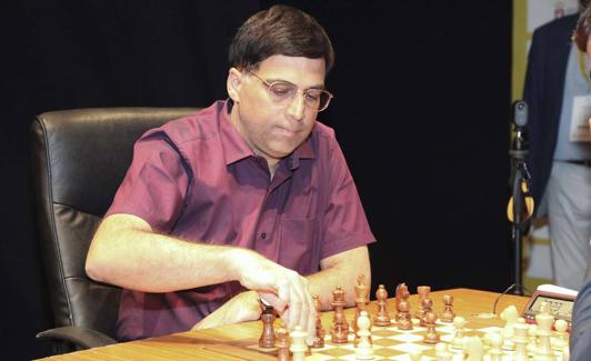 Anand, durante la partida. 