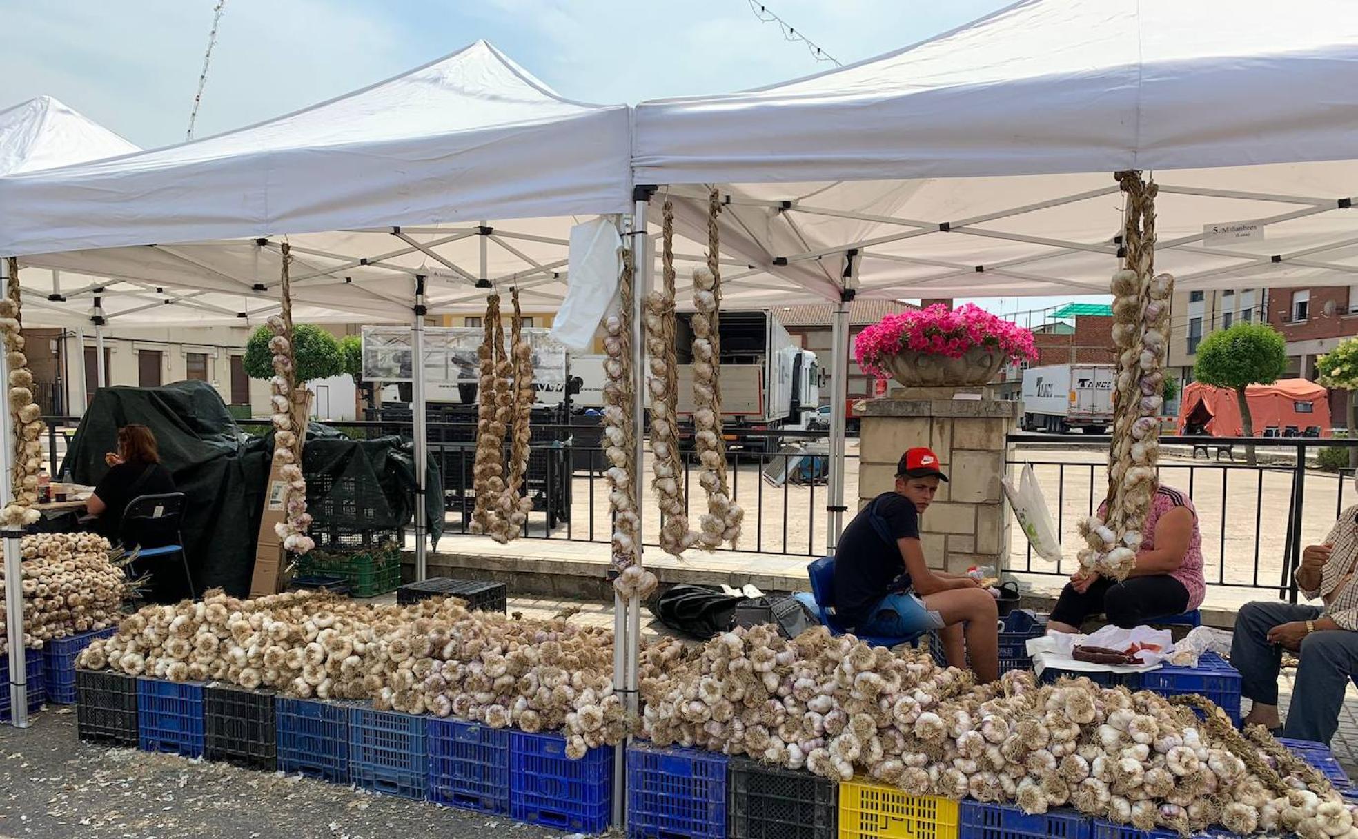 Vuelve la tradicional Feria del Ajo a Veguellina de Órbigo tras la pandemia.