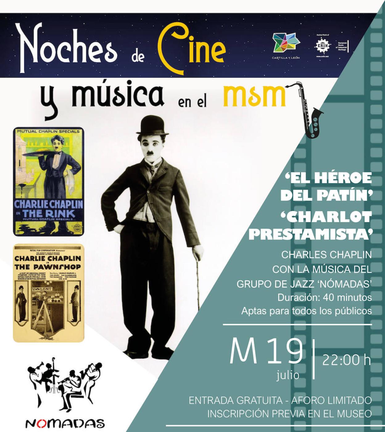 Cartel de kas noches de música y cine que se celebrarán en el Museo de Siderurgia.