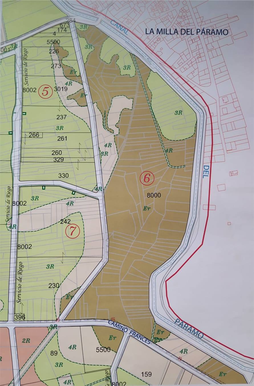 Mapa de la zona donde se instalarán las placas fotovoltaicas (área 6)