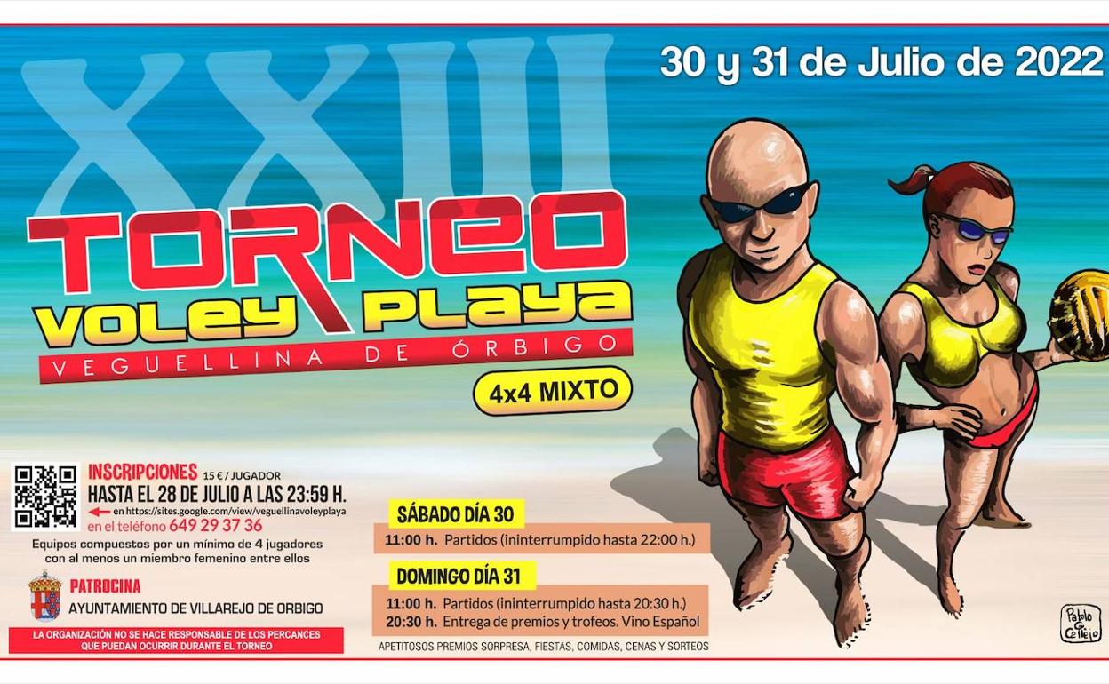 Durante el fin de semana del 30 y 31 de julio, se disputará en el Polideportivo de Veguellina de Órbigo el XXIII Torneo 4 X 4 Mixto de Voley Playa.