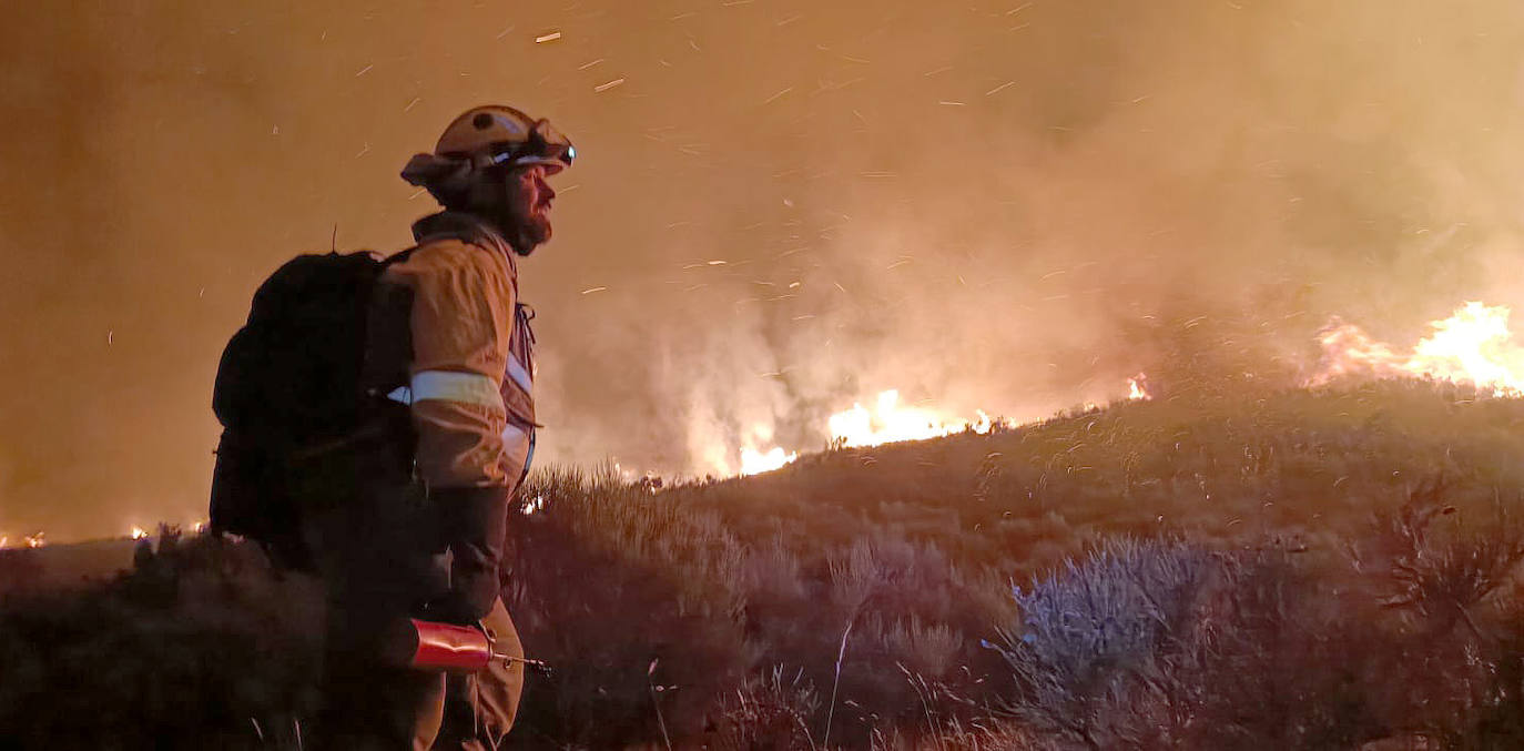 Imagenes del incendio de Boca de Huergano. 