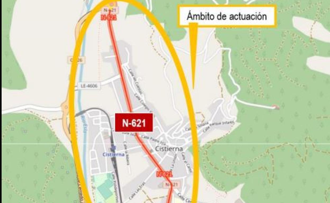 Imagen del mapa donde se van a desarrollar las obras. 