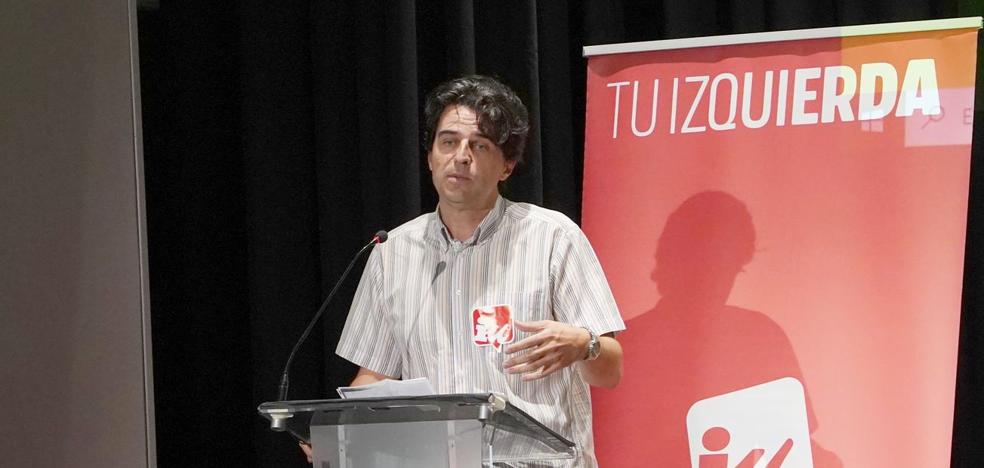 El coordinador de IUCyL, Juan Gascón, durante la conferencia Política Municipal de IUCyL. 