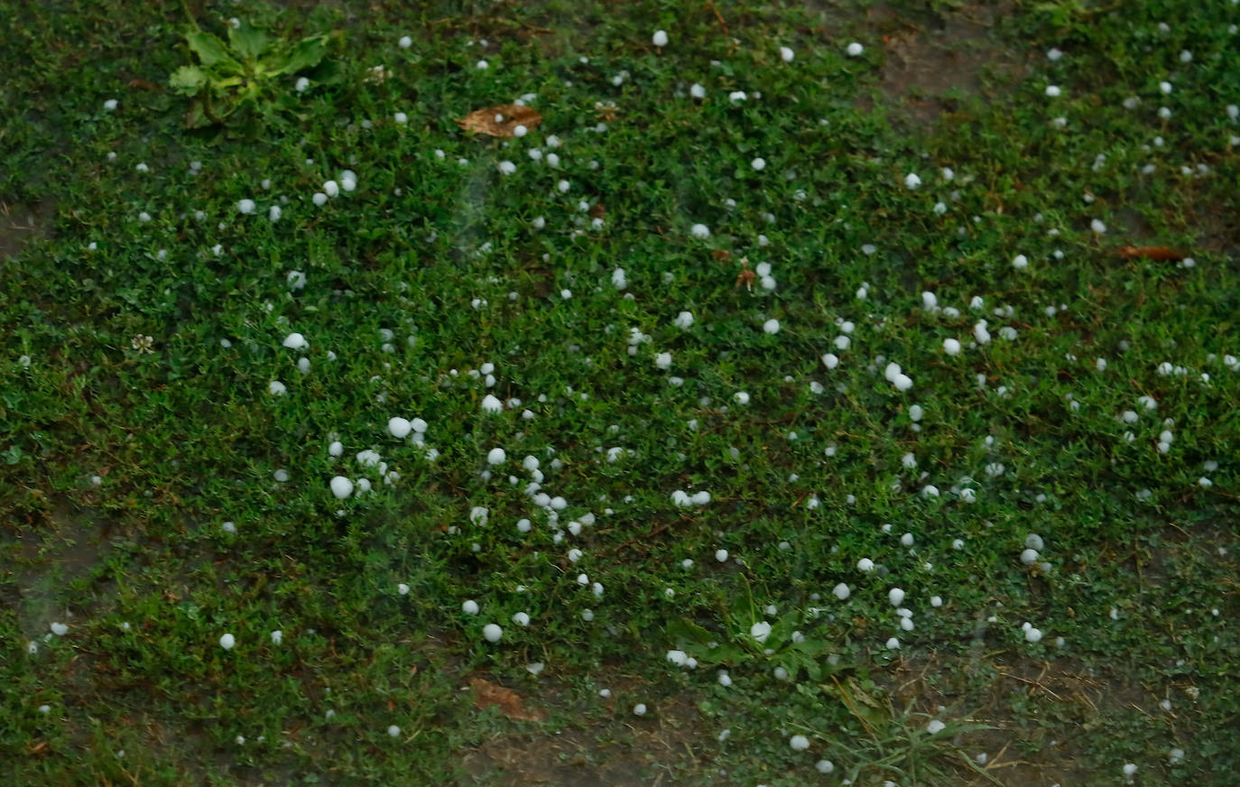 Las tormentas de la pasada noche dejan fuertes granizos en varios puntos del Bierzo.