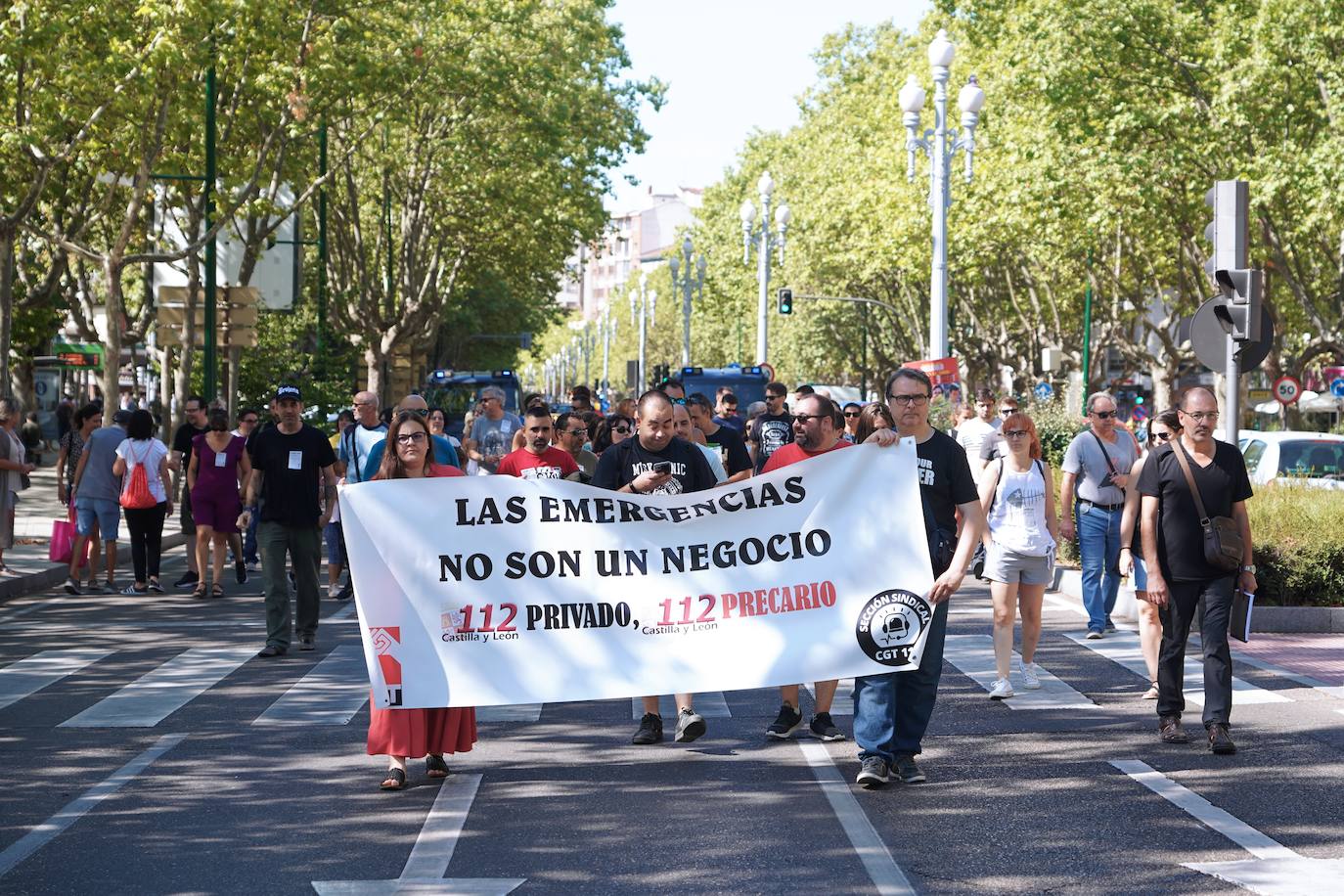 Mnaifestación de trabajadores del 112 de atención de llamadas. 