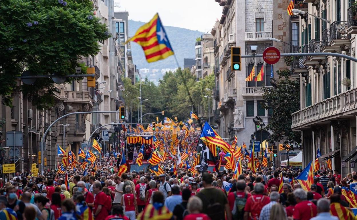 Manifestación de la Diada el pasado año. 